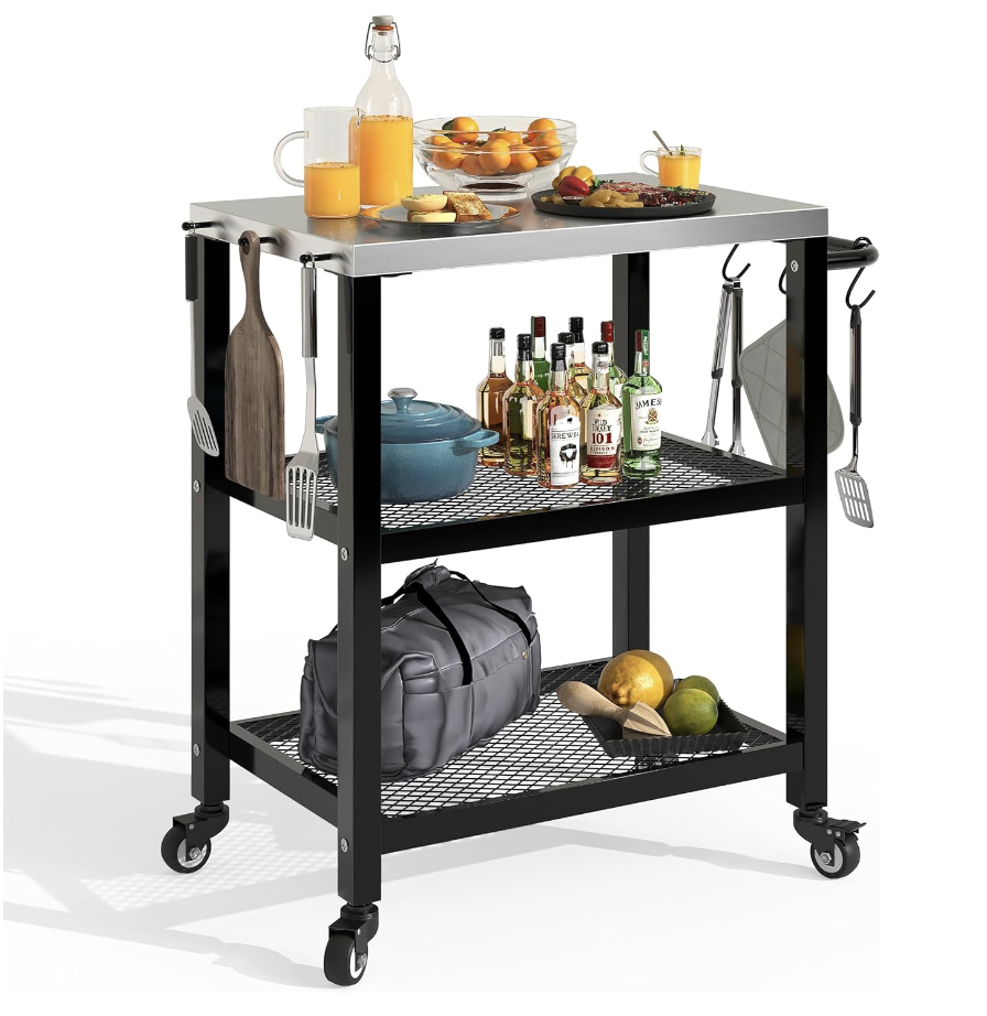 Outdoor Grill Cart and Table