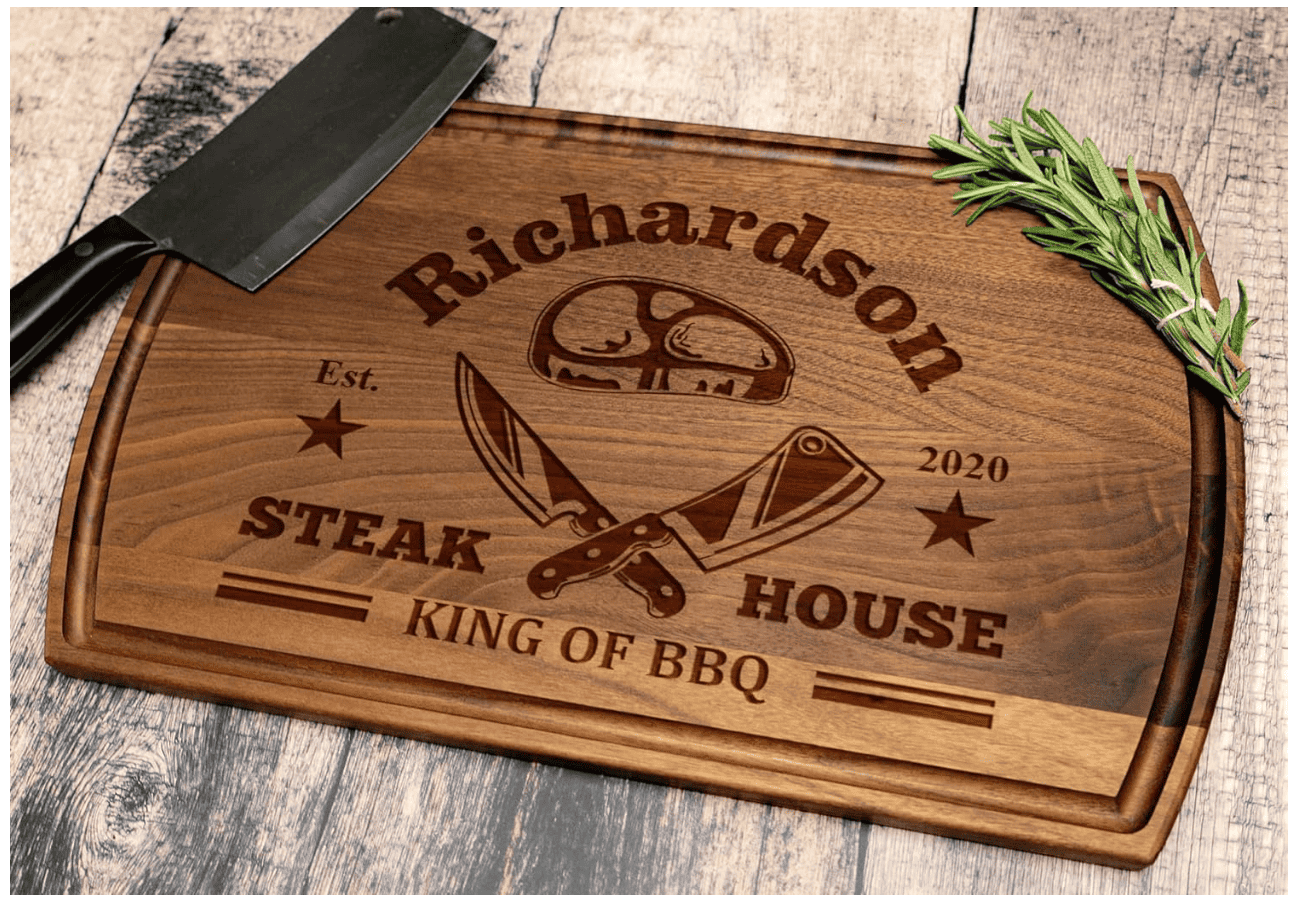 Personalized Wood Grill Board for BBQ Masters