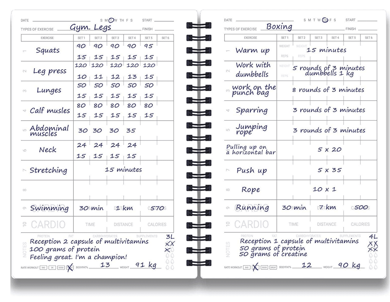 Fitness Journal and Workout Planner