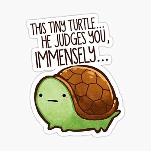 Tiny Turtle Judging You Sticker