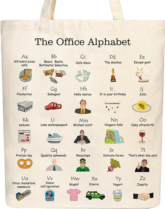 The Office Alphabet Tote Bag