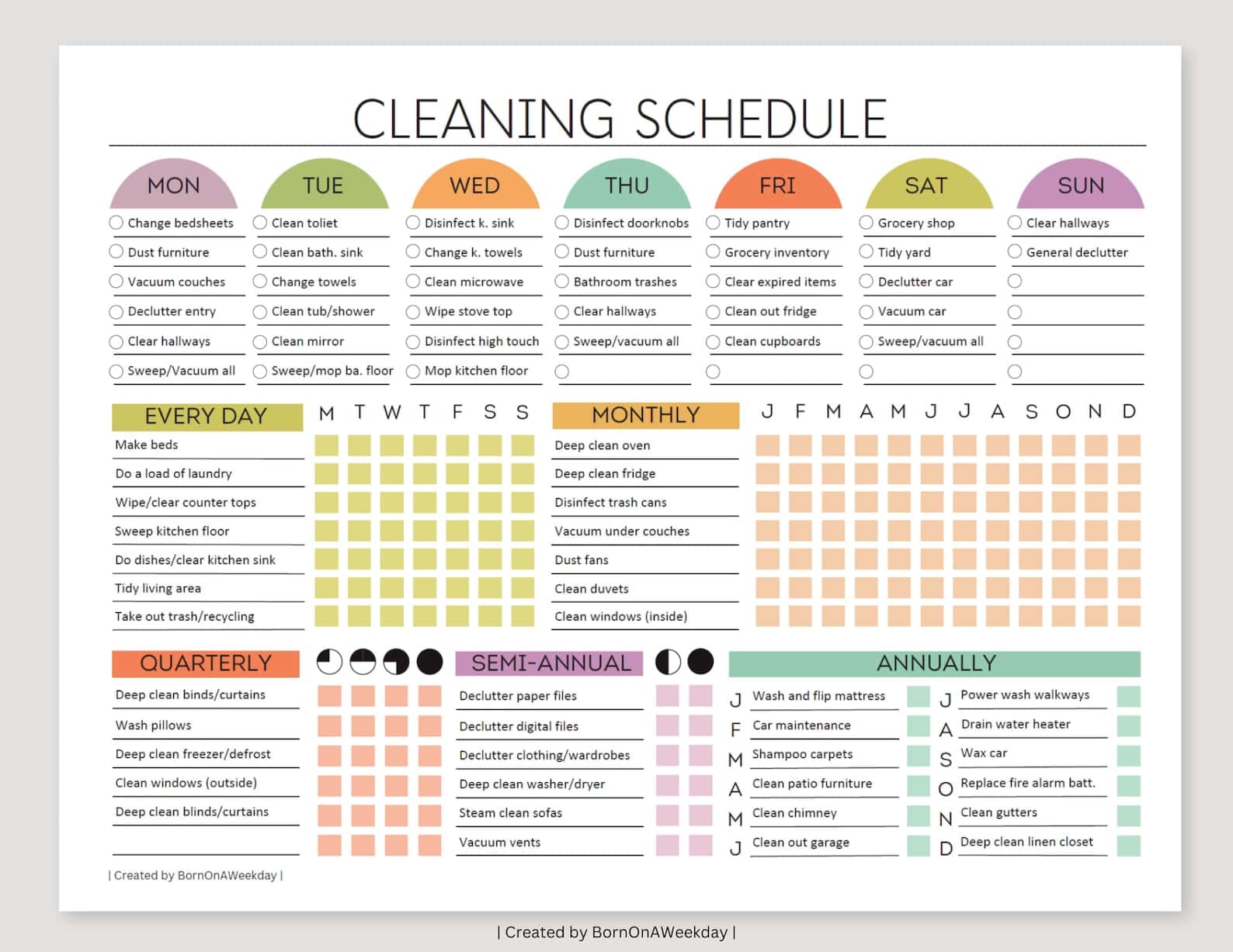 Cleaning Planner and Checklist